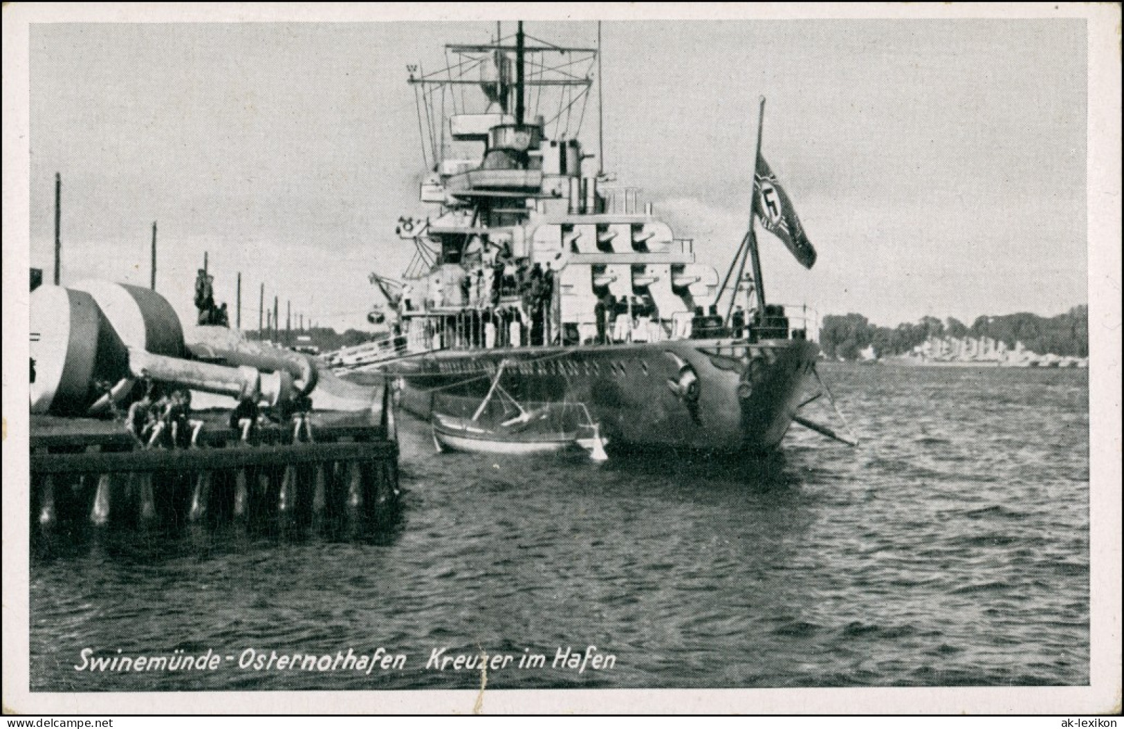 Osternothafen (Ostswine)-Swinemünde Warszów Świnoujście Kreuzer Im Hafen 1938 - Pommern