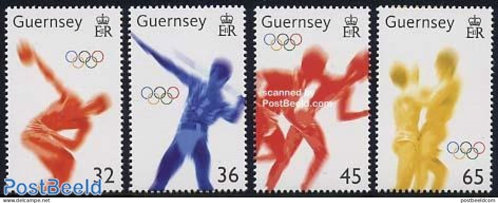 Guernsey 2004 Olympic Games Athens 4v, Mint NH, Sport - Athletics - Olympic Games - Athletics