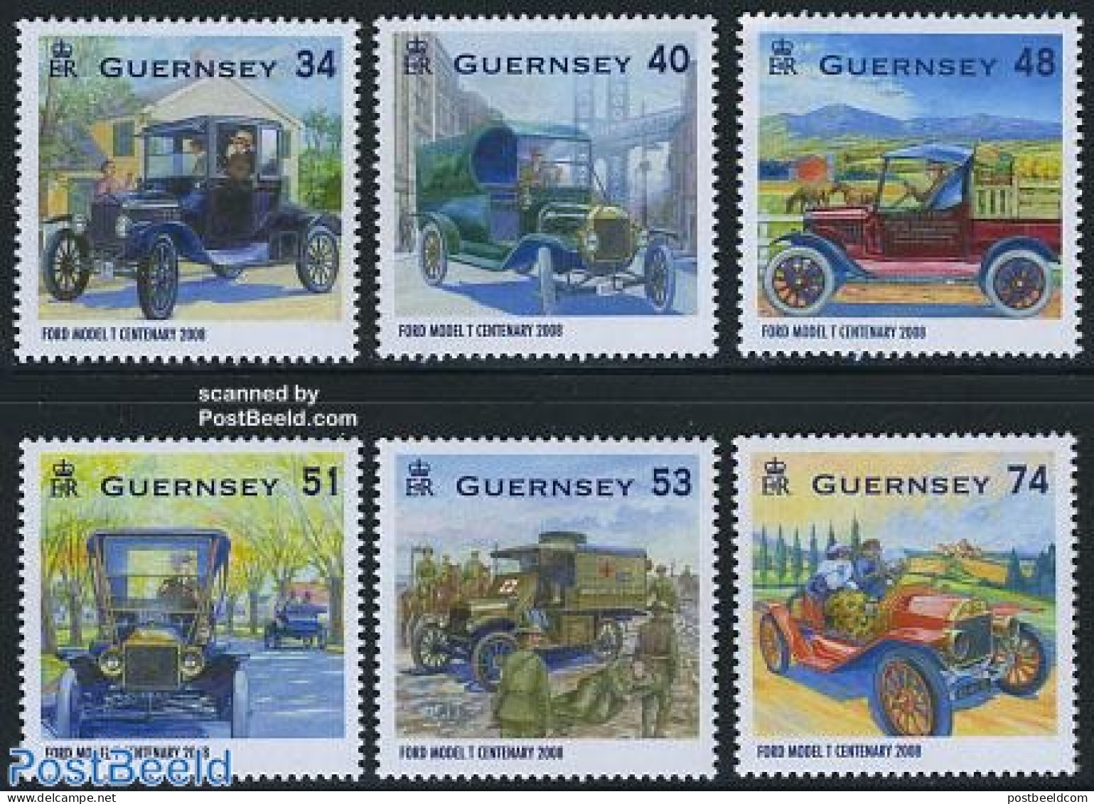 Guernsey 2008 Ford Model T Centenary 6v, Mint NH, Nature - Transport - Horses - Automobiles - Art - Bridges And Tunnels - Automobili