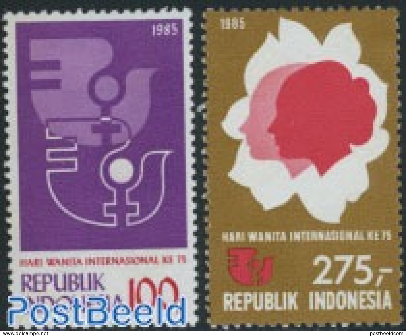 Indonesia 1985 International Female Day 2v, Mint NH, History - Women - Unclassified