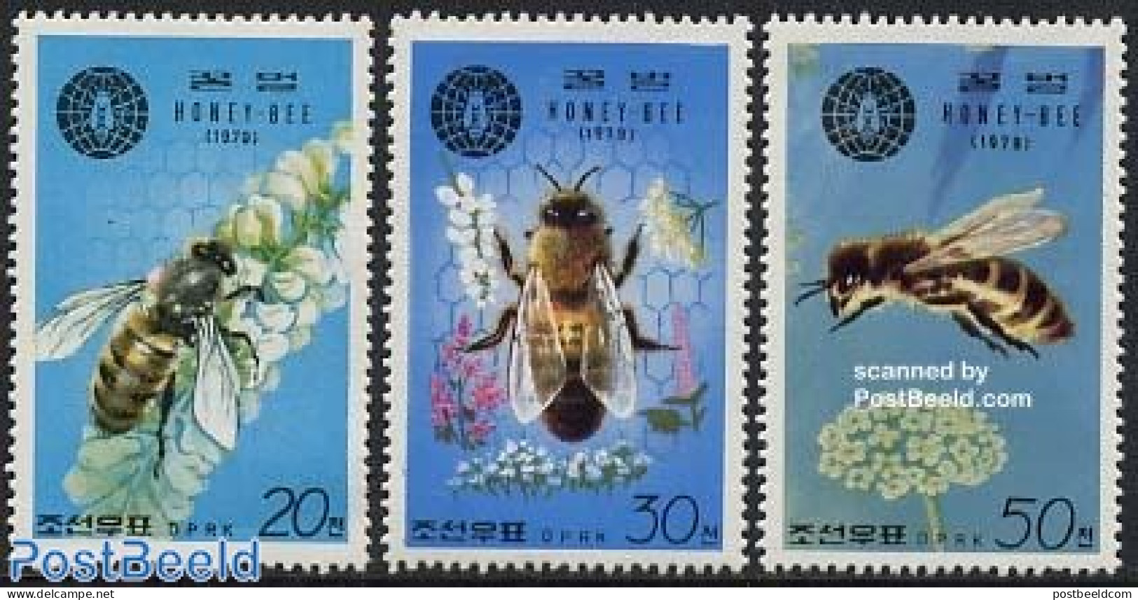 Korea, North 1979 Honey Bees 3v, Mint NH, Nature - Bees - Insects - Corée Du Nord