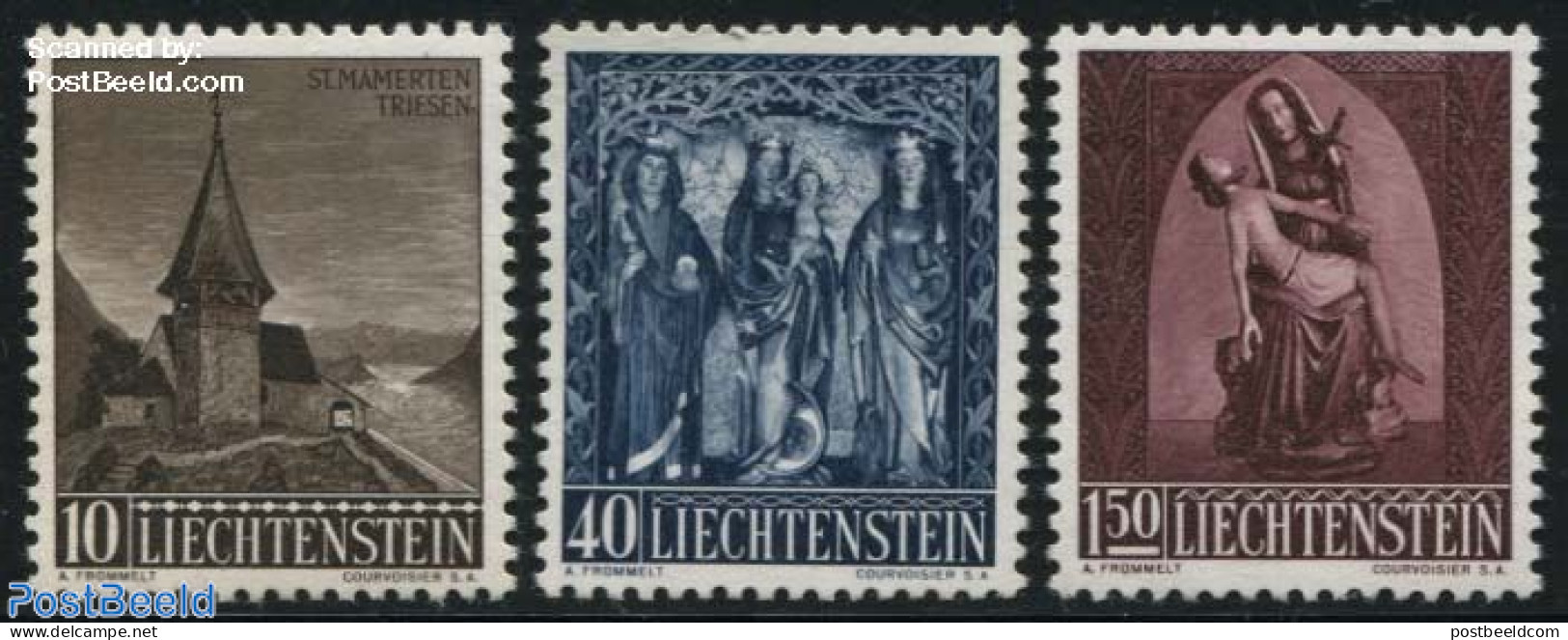 Liechtenstein 1957 Christmas 3v, Mint NH, Religion - Christmas - Neufs