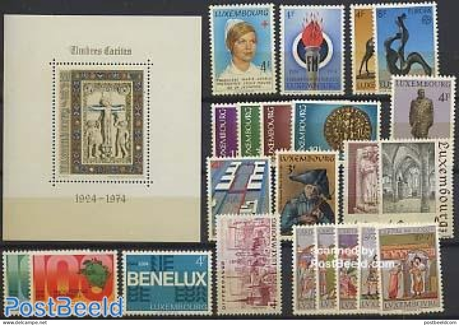 Luxemburg 1974 Yearset 1974 (22v+1s/s), Mint NH, Various - Yearsets (by Country) - Unused Stamps