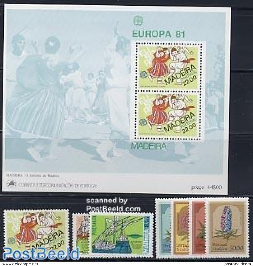 Madeira 1981 Yearset 1981 (7v+1s/s), Mint NH, Various - Yearsets (by Country) - Unclassified