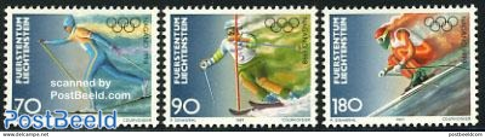 Liechtenstein 1997 Olympic Winter Games Nagano 3v, Mint NH, Sport - Olympic Winter Games - Skiing - Ungebraucht