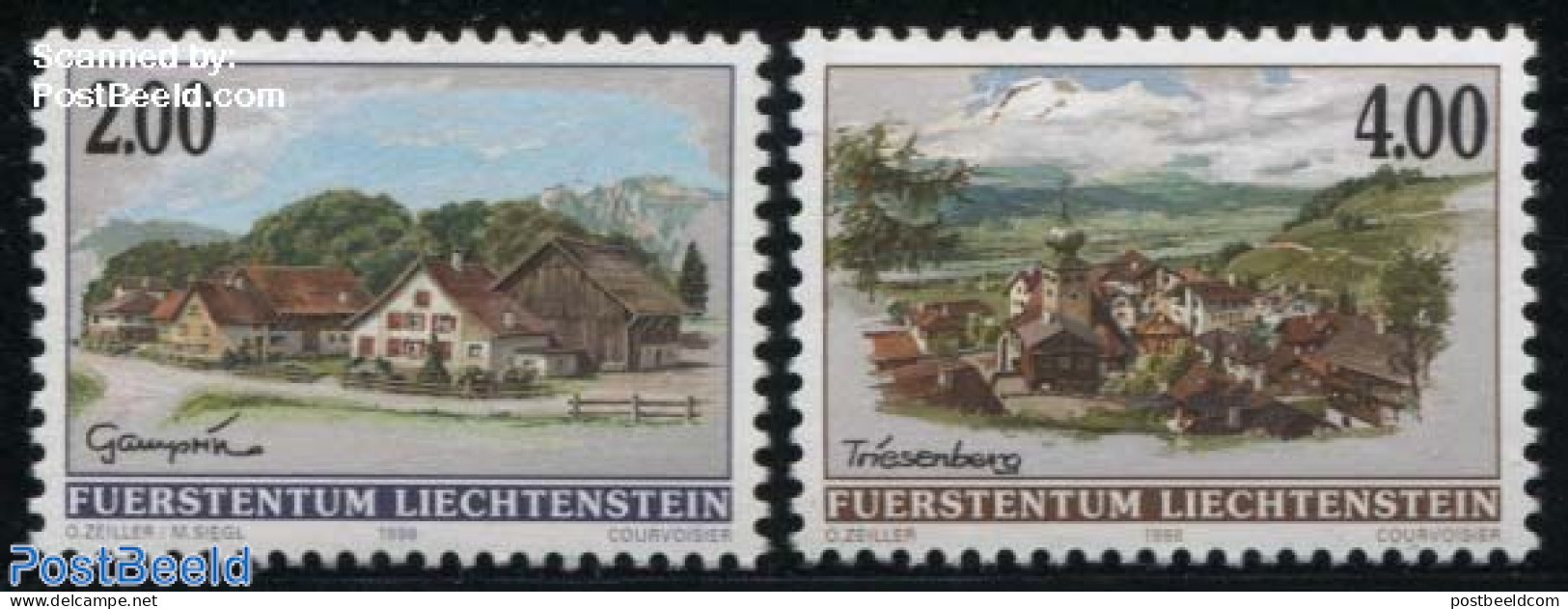 Liechtenstein 1998 Definitives, Views 2v, Mint NH - Ungebraucht
