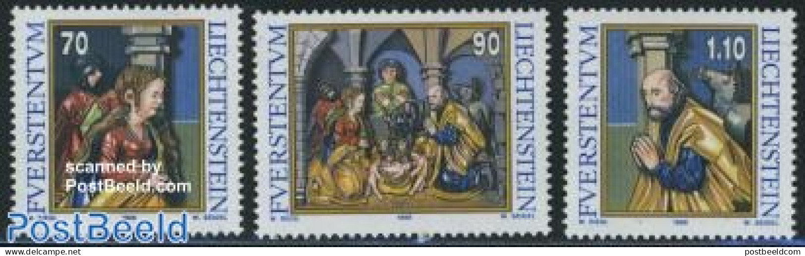 Liechtenstein 1998 Christmas 3v, Mint NH, Religion - Christmas - Neufs