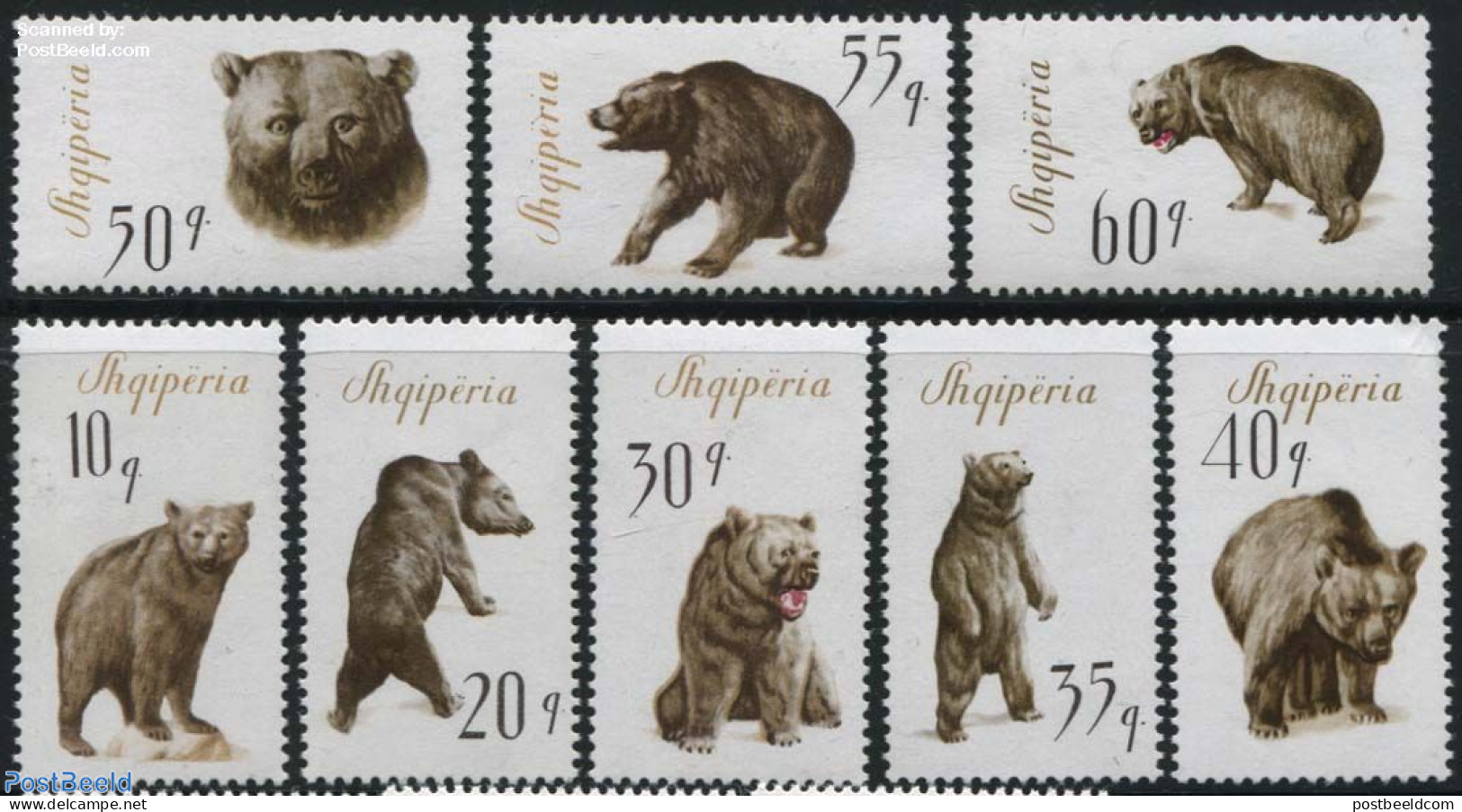Albania 1965 Bears 8v, Mint NH, Nature - Animals (others & Mixed) - Bears - Albanie