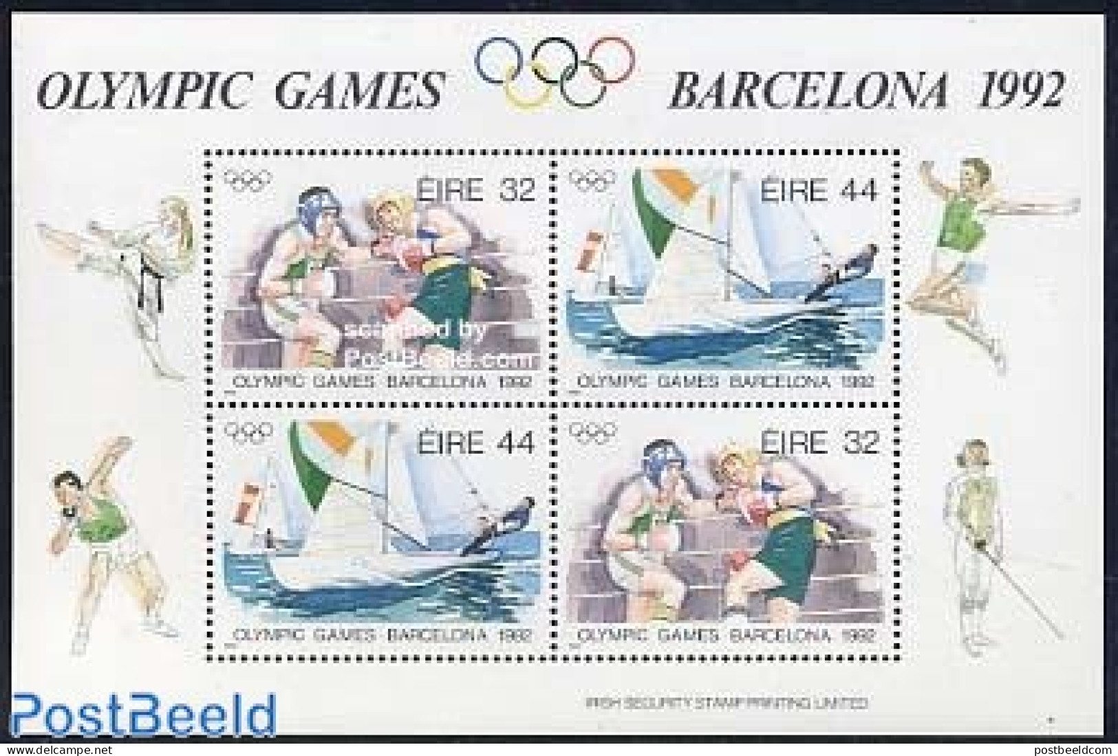 Ireland 1992 Olympic Games Barcelona S/s, Mint NH, Sport - Transport - Boxing - Olympic Games - Sailing - Ships And Bo.. - Nuovi