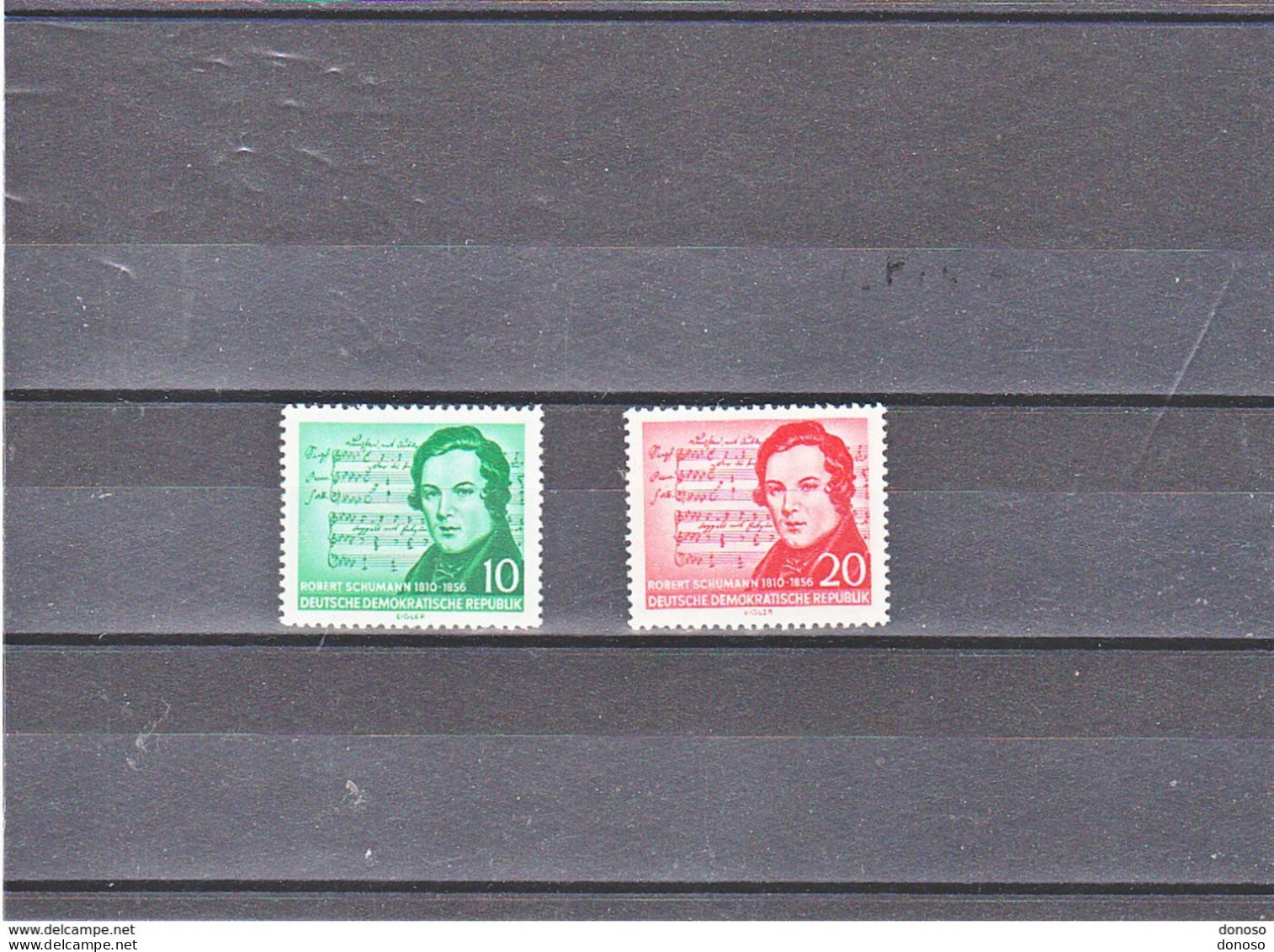 RDA 1956 Yvert 251-252, Michel 528-529 NEUF** MNH SCHUMANN MUSIQUE Cote Yv 5,50 Euros - Nuovi