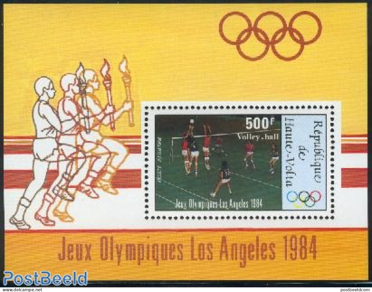Upper Volta 1984 Olympic Games Los Angeles S/s, Mint NH, Sport - Olympic Games - Volleyball - Voleibol