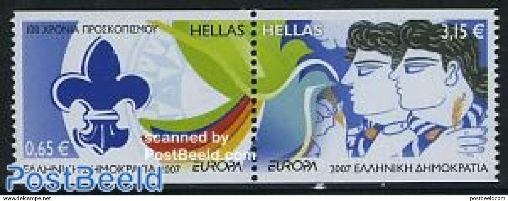 Greece 2007 Europa, Scouting 2v From Booklet, Mint NH, History - Sport - Europa (cept) - Scouting - Neufs