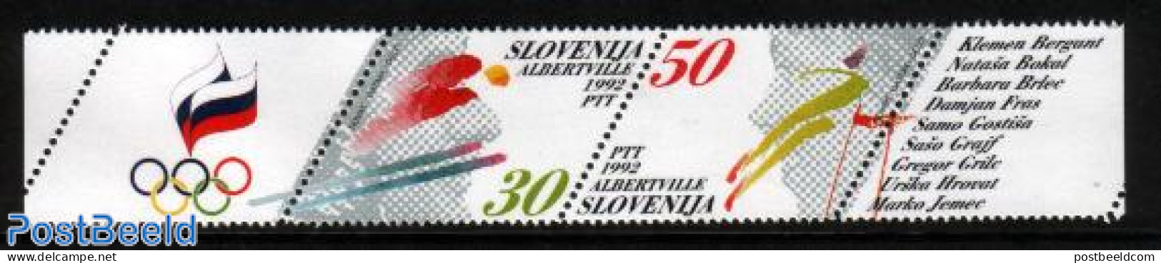 Slovenia 1992 Olympic Winter Games Albertville 2v, Mint NH, Sport - Olympic Winter Games - Skiing - Ski