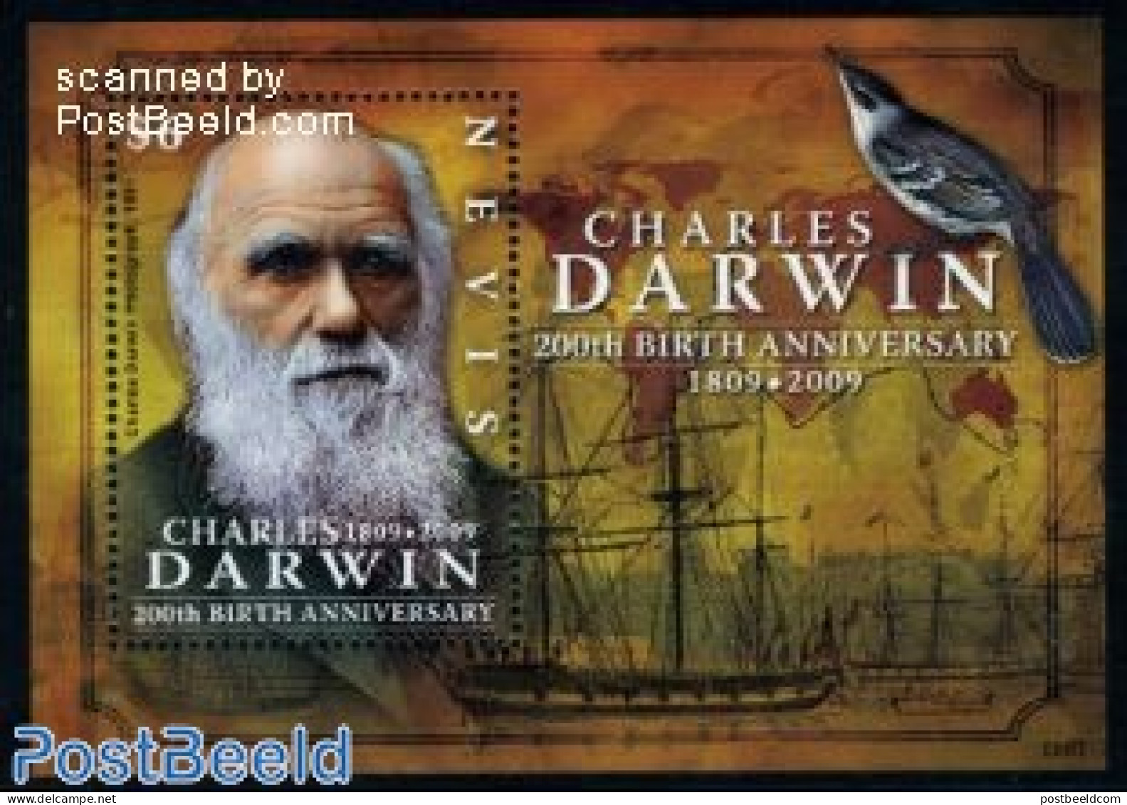 Nevis 2009 Charles Darwin S/s, Mint NH, History - Nature - Transport - Various - Explorers - Birds - Ships And Boats -.. - Esploratori