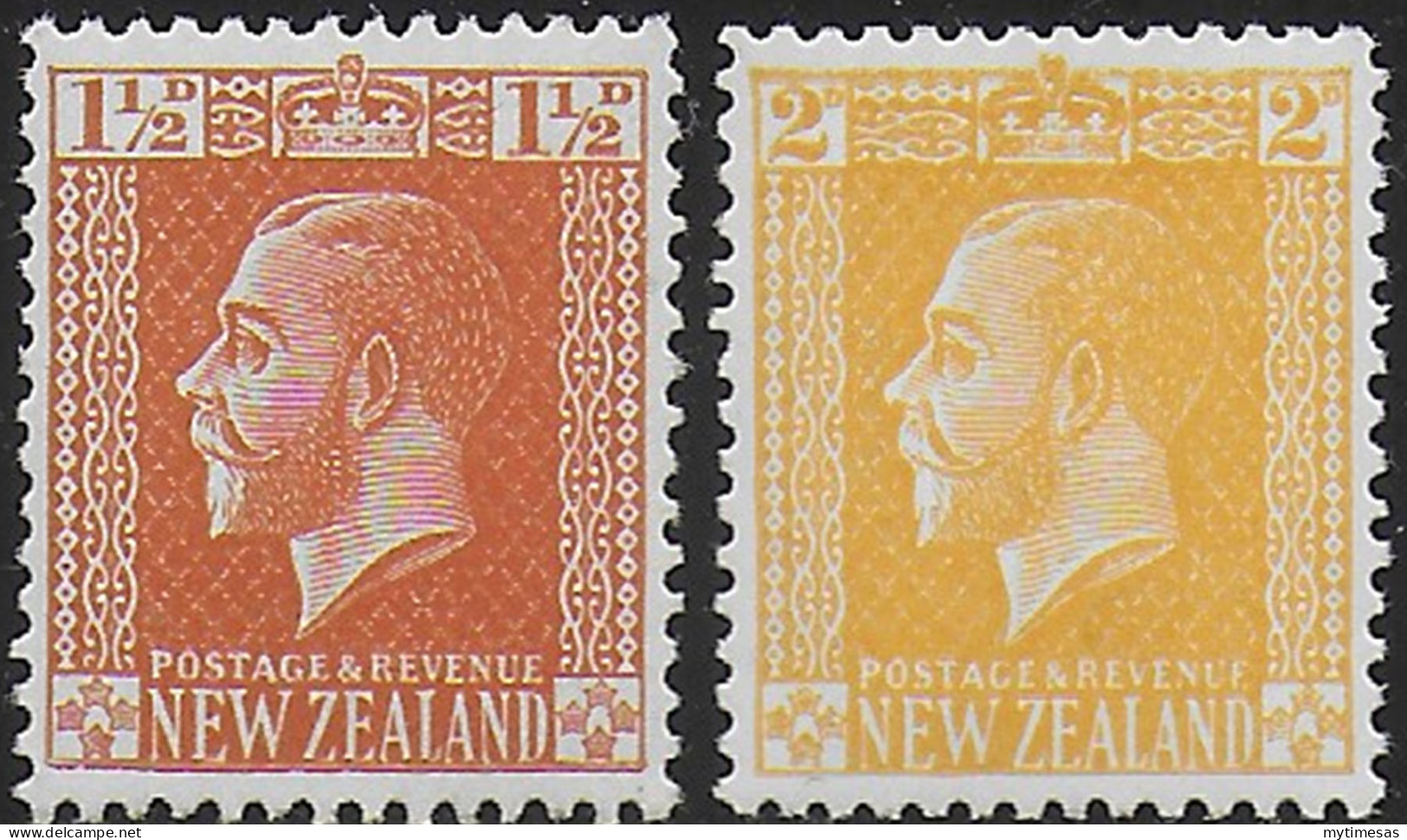 1926-30 New Zealand Giorge V 2v. MNH SG N. 450/51 - Andere & Zonder Classificatie