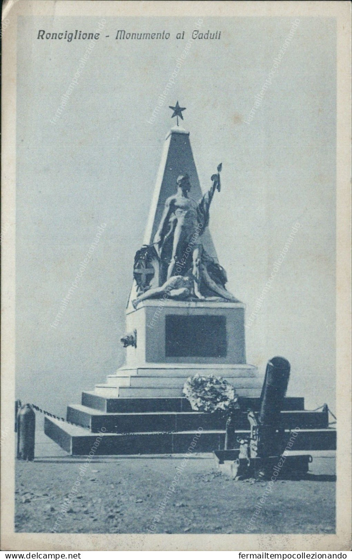 Cs315 Cartolina Ronciglione Monumento Ai Caduti Provincia Di Viterbo 1936 - Viterbo