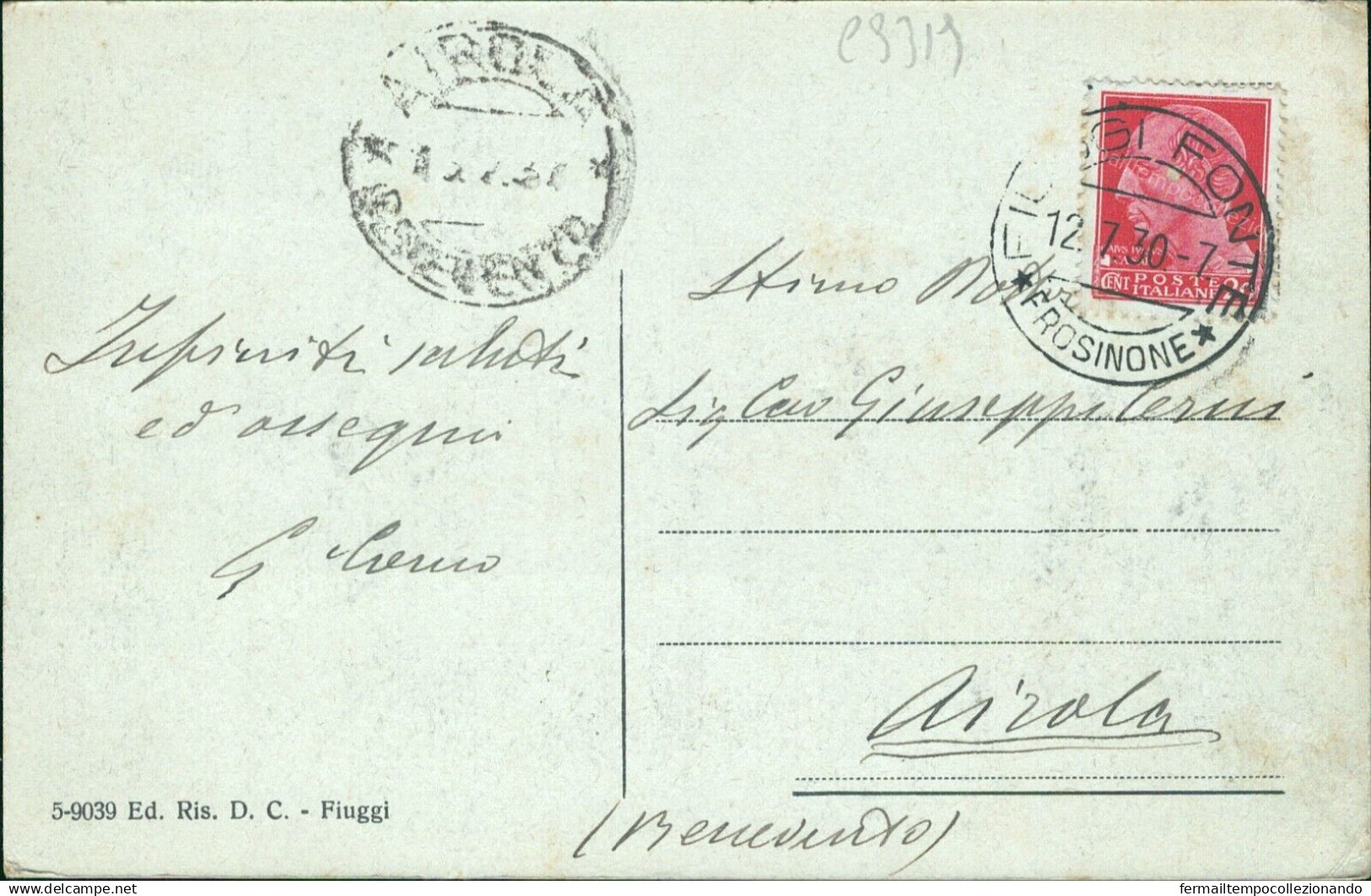 Cs319 Cartolina Fiuggi Costumi Provincia Di Frosinone 1930 Lazio - Frosinone