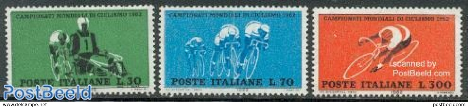 Italy 1962 World Cup Cycling 3v, Mint NH, Sport - Cycling - Sonstige & Ohne Zuordnung