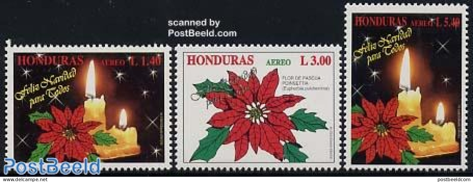 Honduras 1996 Christmas 3v, Mint NH, Religion - Christmas - Kerstmis
