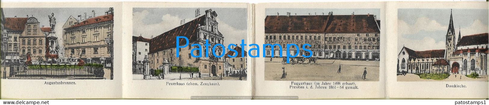 228714 GERMANY AUGSBURG MULTI VIEW 12 TWELVE MINI PHOTO DAMAGED POSTAL POSTCARD - Otros & Sin Clasificación