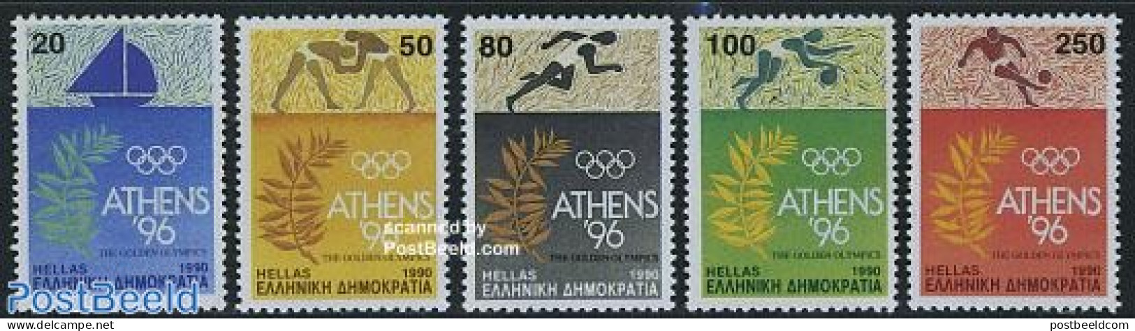 Greece 1990 Olympic Games 1996 5v, Mint NH, Sport - Olympic Games - Nuevos