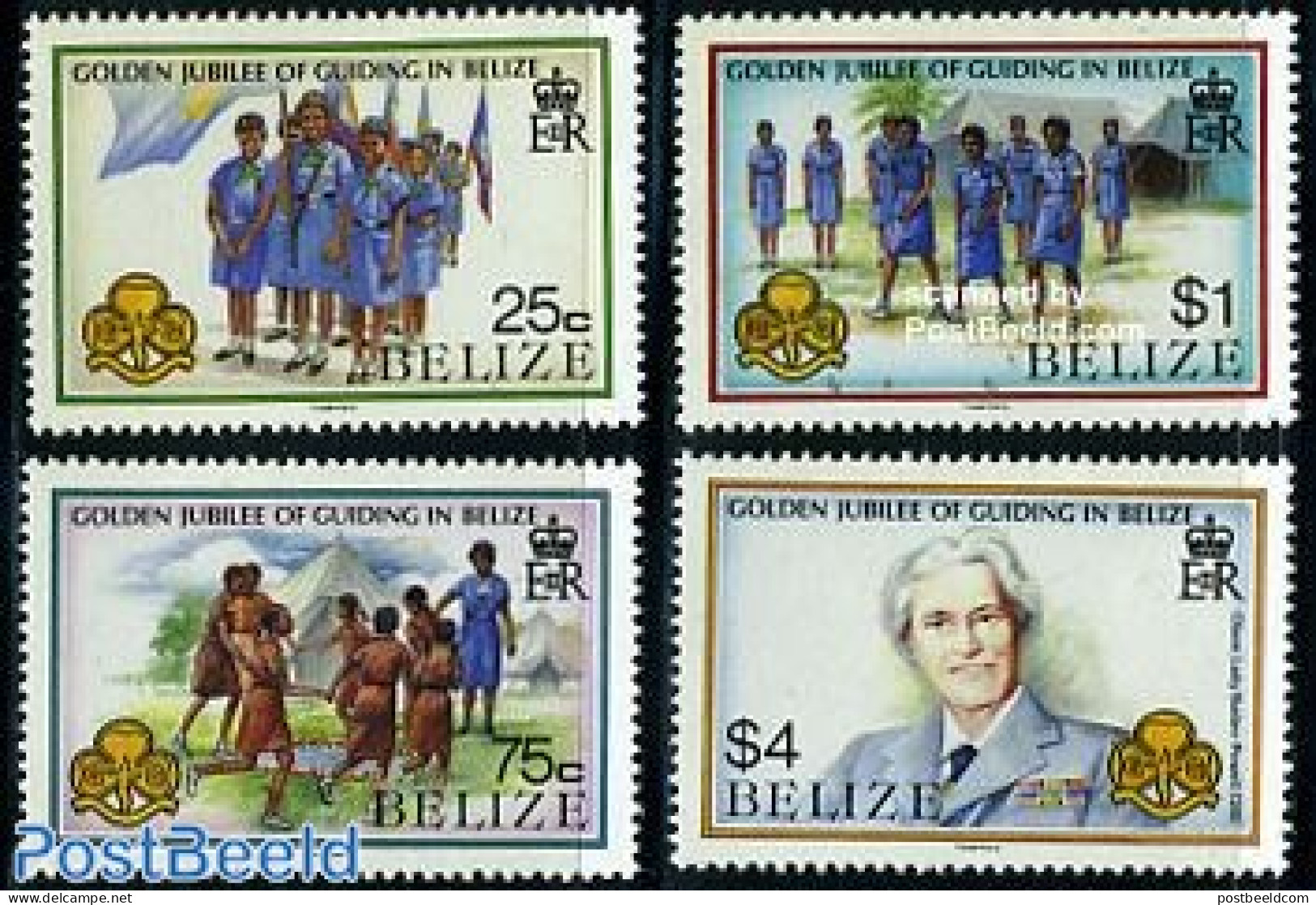 Belize/British Honduras 1987 Girl Guides 4v, Mint NH, Sport - Scouting - Brits-Honduras (...-1970)