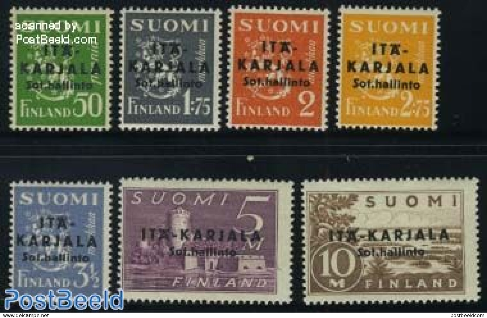 Finland 1941 East Karjala, Overprints 7v, Mint NH - Nuevos