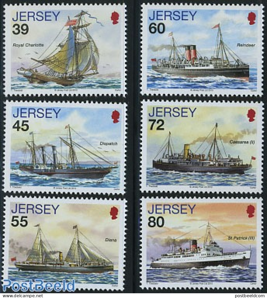 Jersey 2010 Mail Ships 6v, Mint NH, Transport - Post - Ships And Boats - Correo Postal