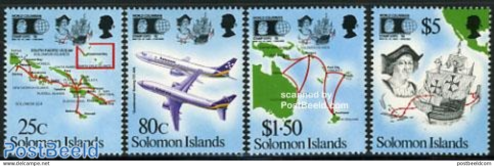 Solomon Islands 1992 World Columbian Stamp Expo 4v, Mint NH, History - Transport - Various - Explorers - Philately - A.. - Onderzoekers