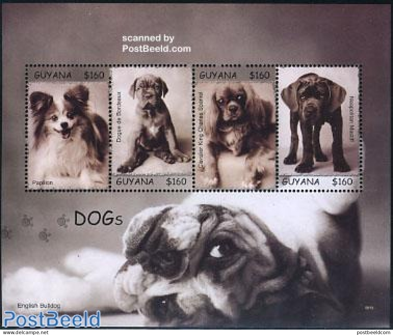 Guyana 2007 Dogs 4v M/s, Mint NH, Nature - Dogs - Guyane (1966-...)