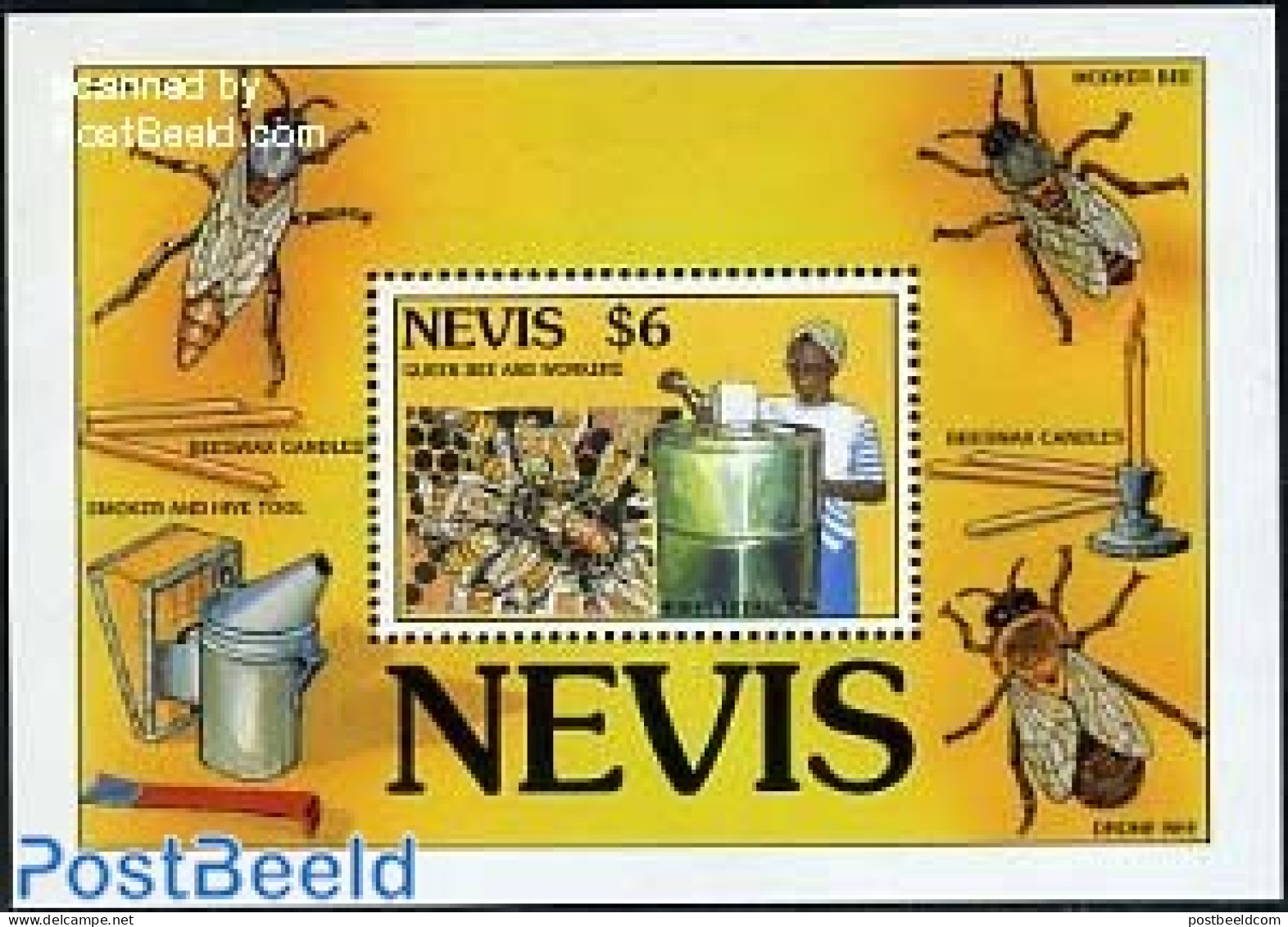 Nevis 1994 Apiculture S/s, Mint NH, Nature - Bees - Insects - St.Kitts Y Nevis ( 1983-...)