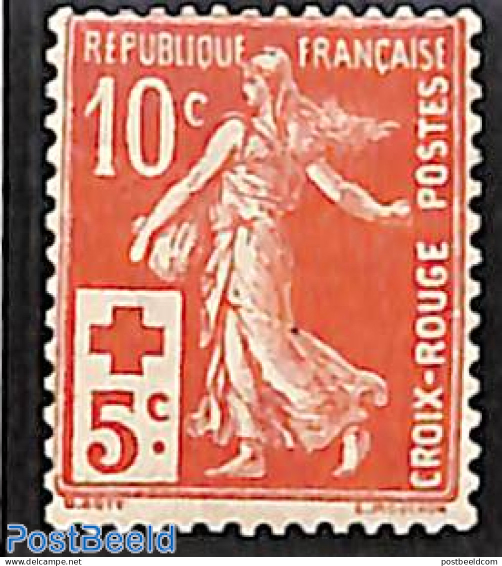 France 1914 Red Cross 1v, Unused (hinged), Health - Red Cross - Nuevos