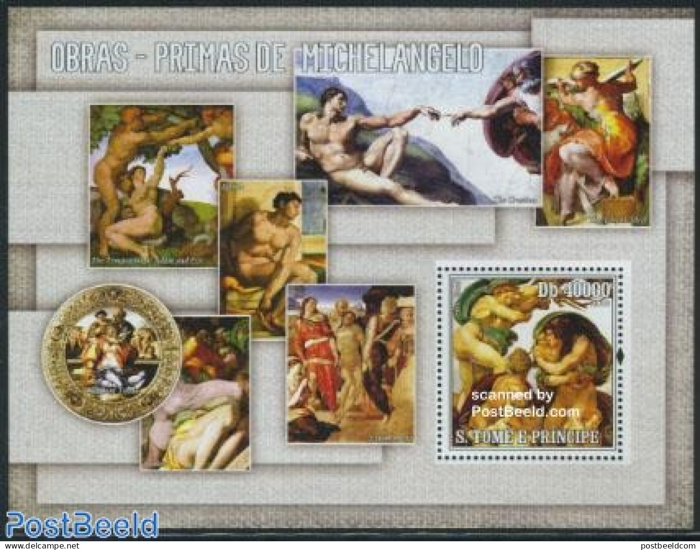 Sao Tome/Principe 2006 Michelangelo S/s, Mint NH, Art - Michelangelo - Paintings - Sao Tome En Principe