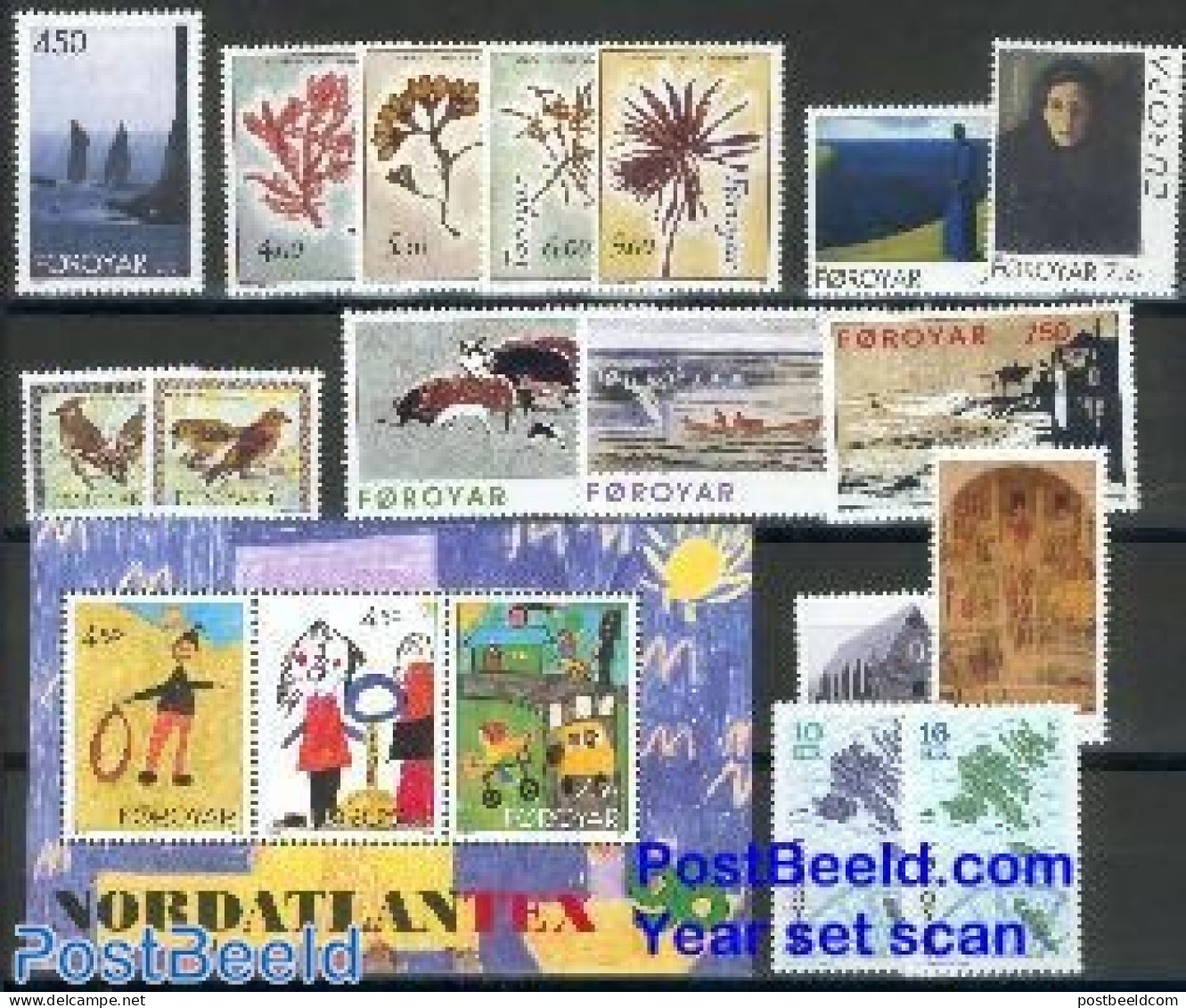Faroe Islands 1996 Yearset 1996 (16v+1s/s), Mint NH, Various - Yearsets (by Country) - Ohne Zuordnung