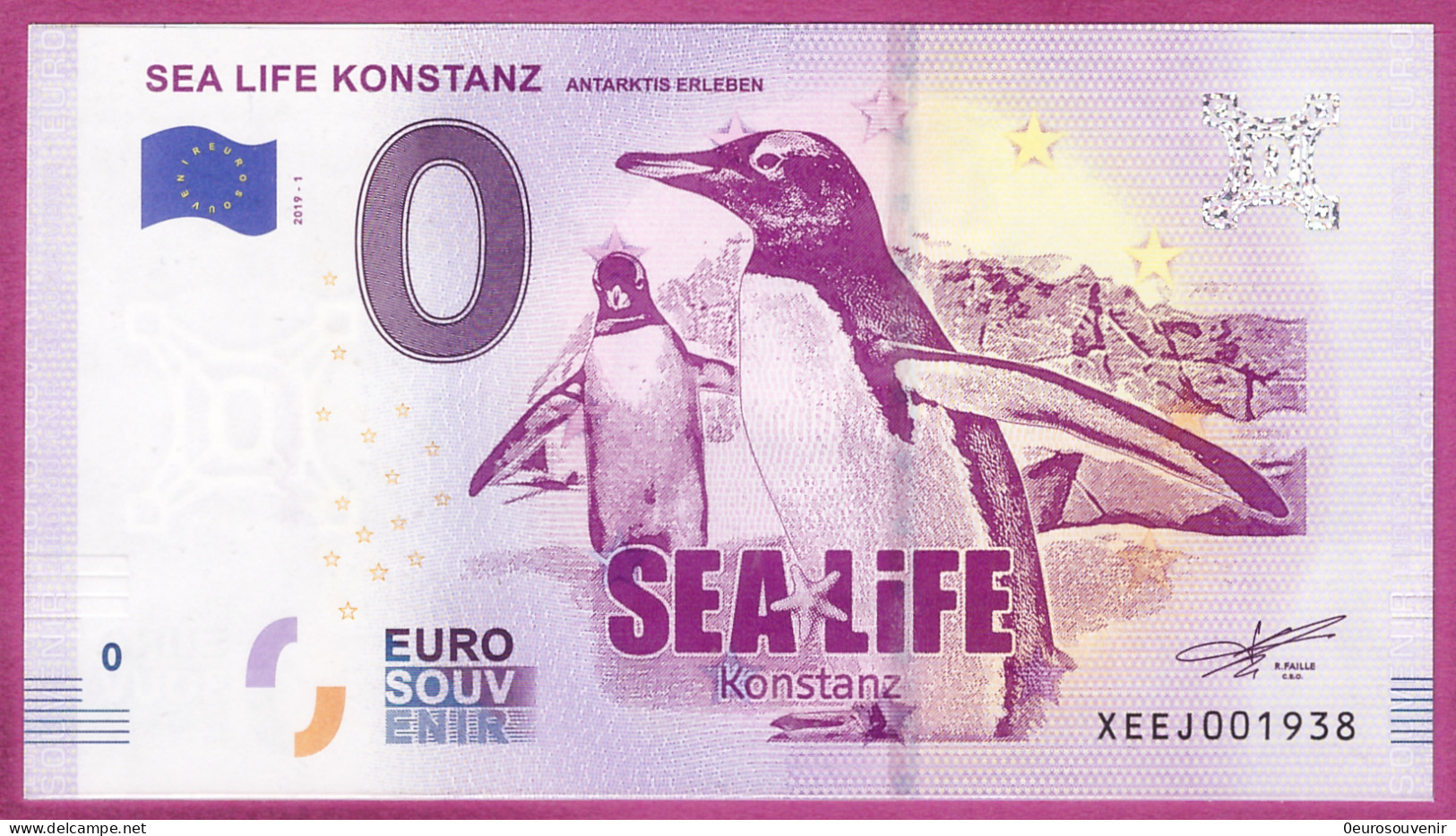 0-Euro XEEJ 2019-1 SEA LIFE KONSTANZ - ANTARKTIS ERLEBEN - Essais Privés / Non-officiels