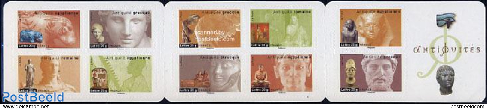 France 2007 Antique Art 10v In Booklet S-a, Mint NH, History - Nature - Archaeology - History - Hippopotamus - Stamp B.. - Unused Stamps