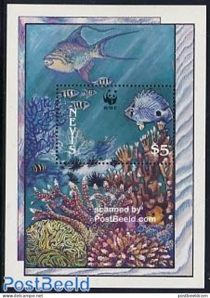 Nevis 1990 Coral Reef Life S/s, WWF, Mint NH, Nature - Fish - World Wildlife Fund (WWF) - Peces