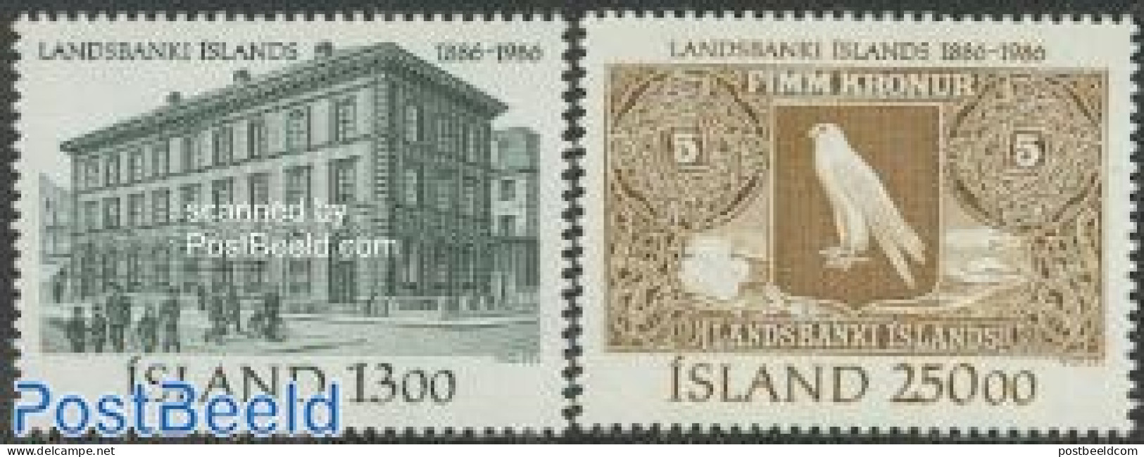 Iceland 1986 National Bank 2v, Mint NH, Nature - Various - Birds - Banking And Insurance - Money On Stamps - Nuevos