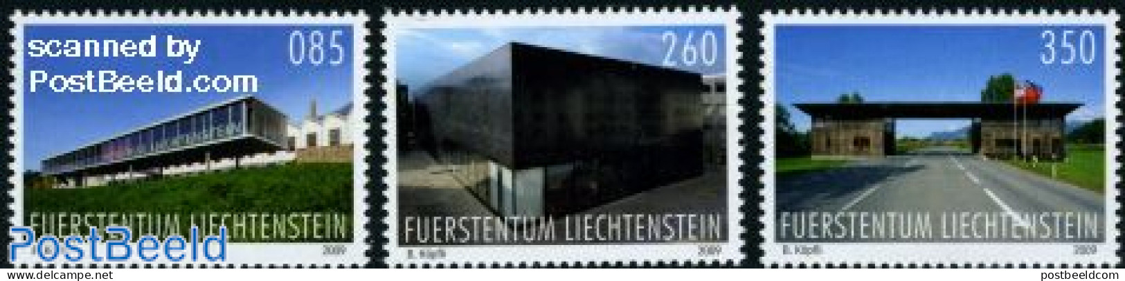 Liechtenstein 2009 Architecture 3v, Mint NH, Science - Education - Art - Modern Architecture - Ongebruikt