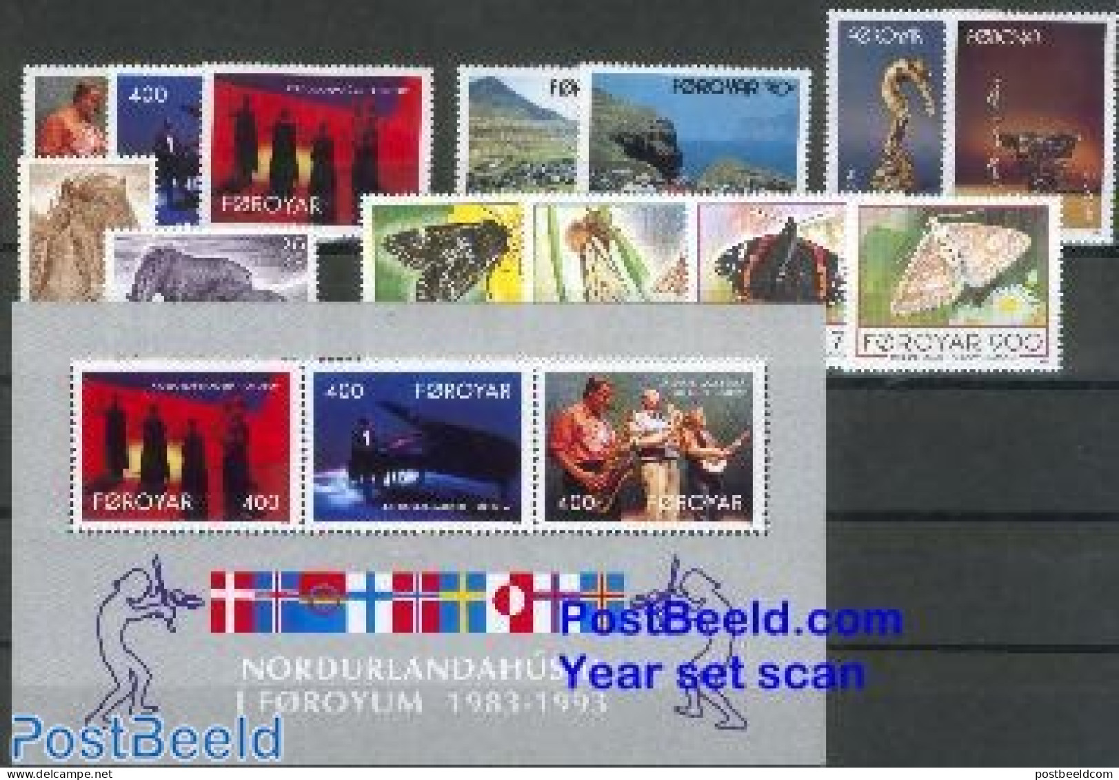 Faroe Islands 1993 Yearset 1993 (13v+1s/s), Mint NH, Various - Yearsets (by Country) - Sin Clasificación