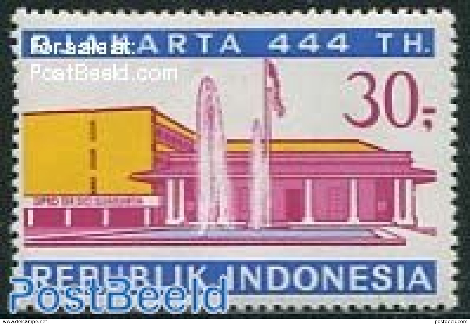 Indonesia 1971 Jakarta 444th Anniversary 1v (from S/s), Mint NH - Indonésie