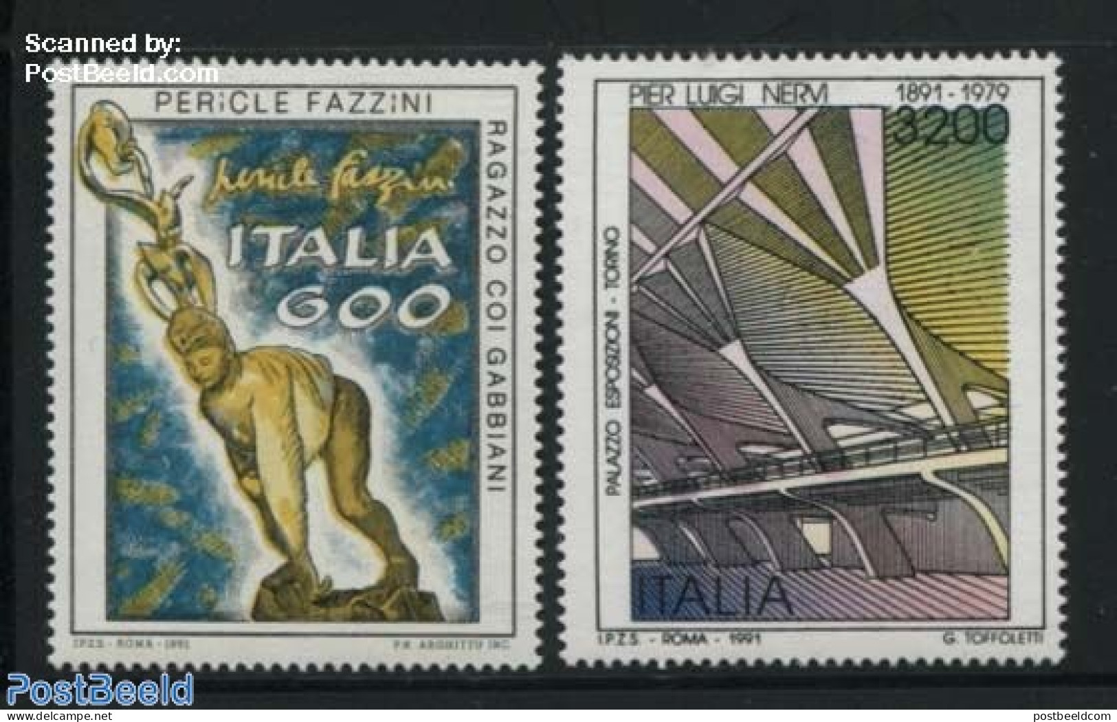 Italy 1991 Art 2v, Mint NH, Art - Paintings - Sculpture - Otros & Sin Clasificación