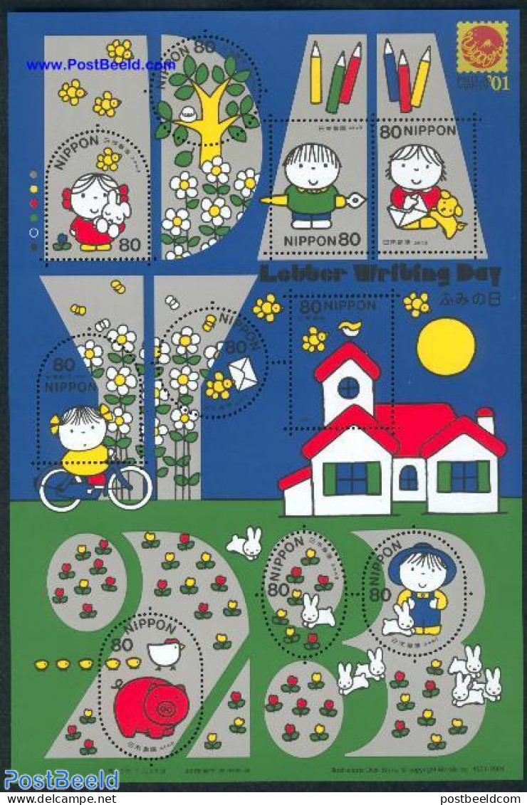 Japan 2001 Dick Bruna 10v M/s, Mint NH, History - Nature - Sport - Netherlands & Dutch - Poultry - Cycling - Art - Chi.. - Unused Stamps