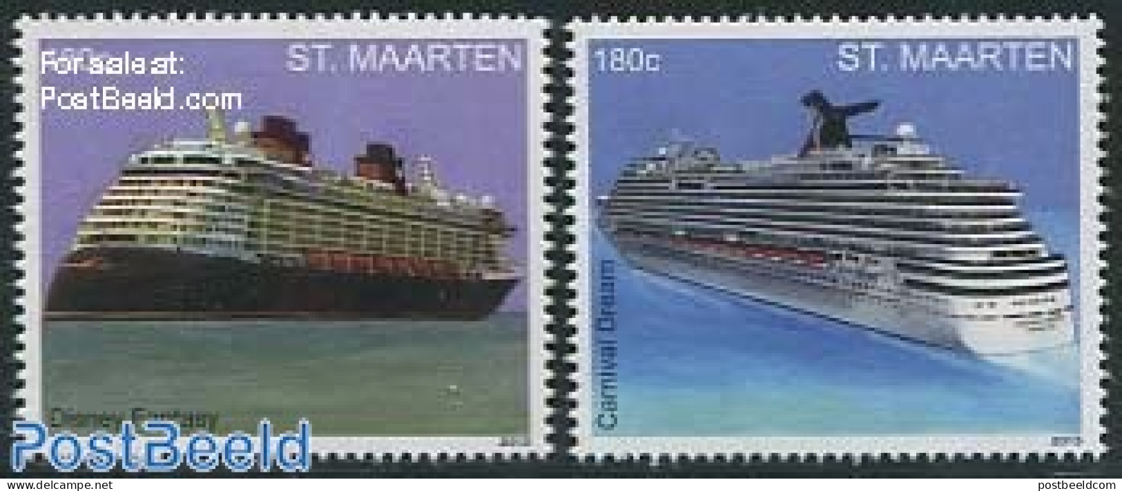St. Maarten 2013 Cruise Ships 2v, Mint NH, Transport - Ships And Boats - Bateaux
