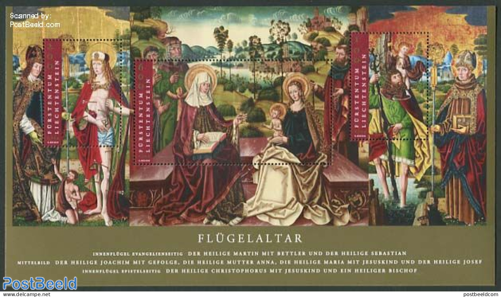Liechtenstein 2014 Fluegelaltar S/s, Mint NH, Art - Paintings - Unused Stamps