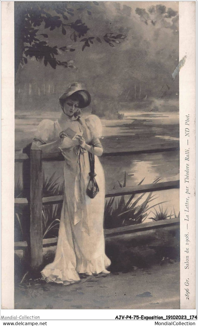 AJVP4-0386 - EXPOSITION - THEDORE RALLI - LA LETTRE - SALON DE 1908  - Pintura & Cuadros