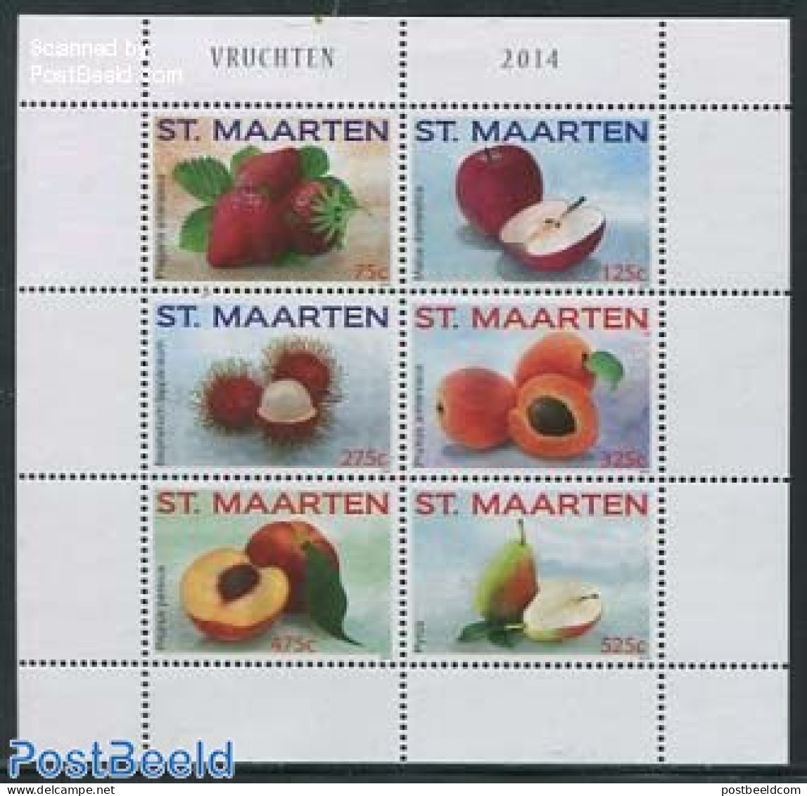 St. Maarten 2014 Fruits 6v M/s, Mint NH, Nature - Fruit - Frutas