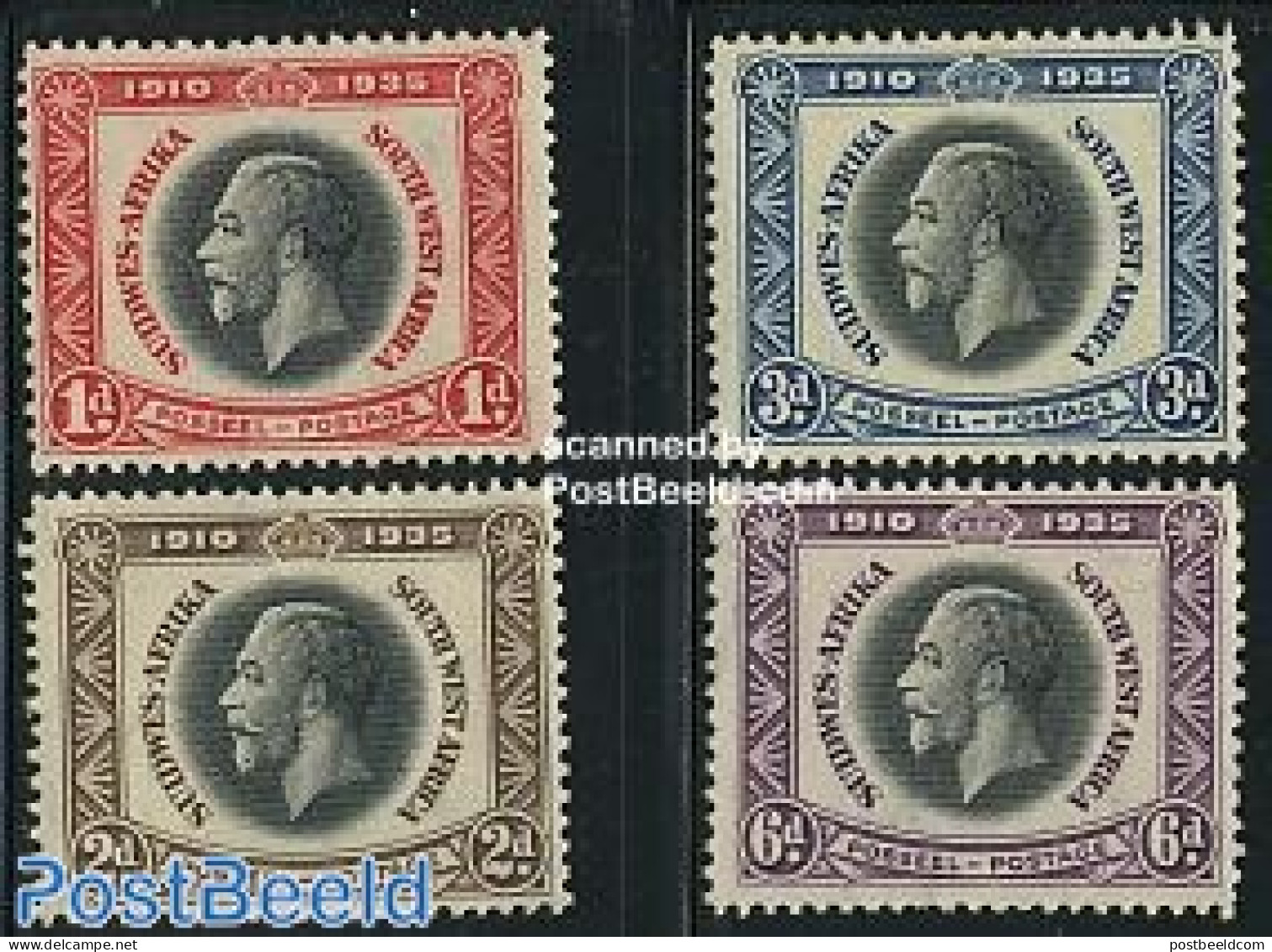 South-West Africa 1935 Silver Jubilee 4v, Unused (hinged), History - Kings & Queens (Royalty) - Koniklijke Families