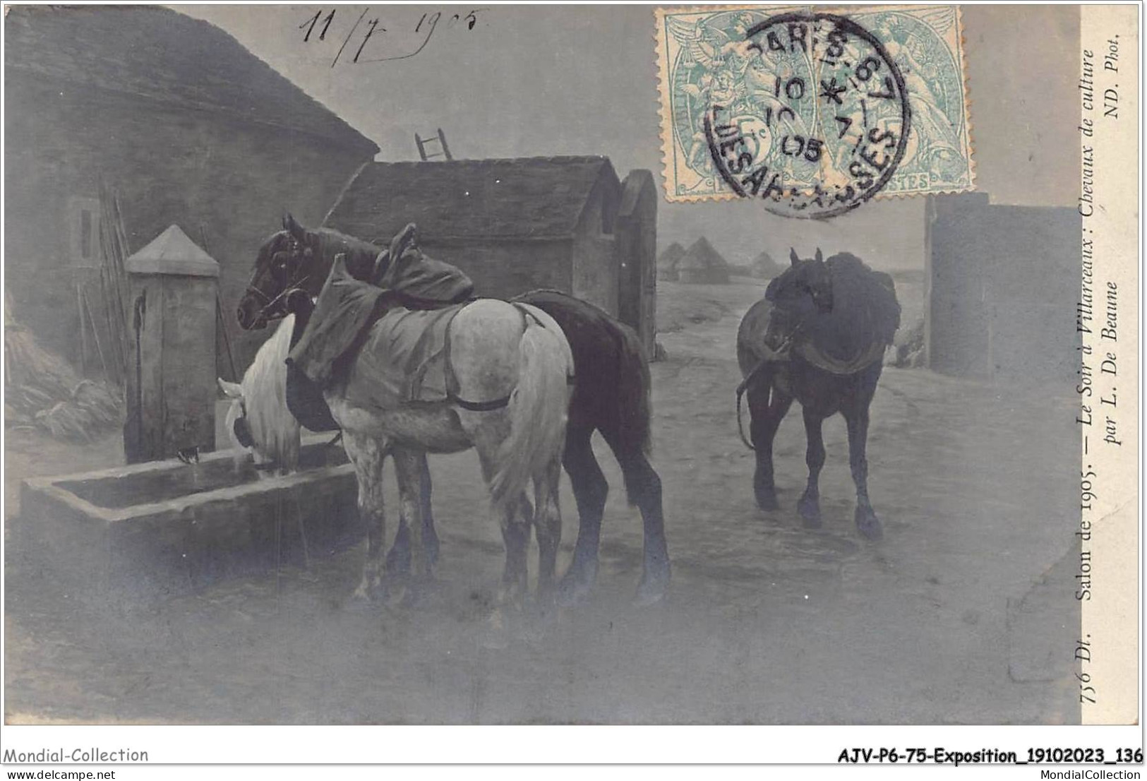 AJVP6-0552 - EXPOSITION - L-DE BEAUME - LE SOIR A VILLAREAUX - SALON DE 1905  - Malerei & Gemälde