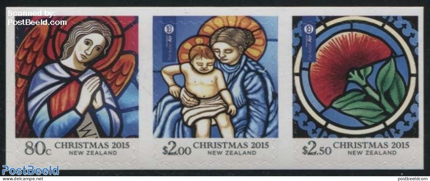 New Zealand 2015 Christmas 3v S-a, Mint NH, Religion - Christmas - Art - Stained Glass And Windows - Ongebruikt
